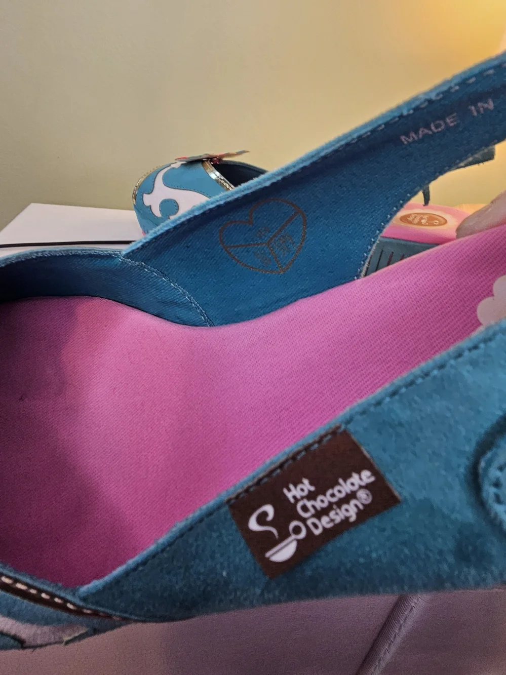 Teal Platform Slingback Sandals with Pink & Red Strawberry Accents